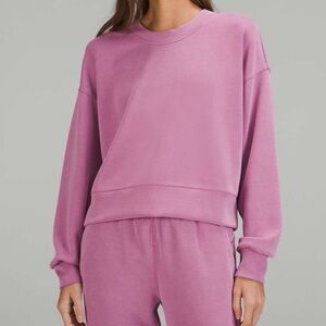 Lululemon Sweatshirt Perfectly Oversized Cropped Crew Softstreme Velvet Dust 4